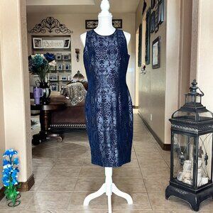 Enfocus Studio*Sleeves A-line Metallic/Velvet Dress with W5 Brand Velvet Jacket